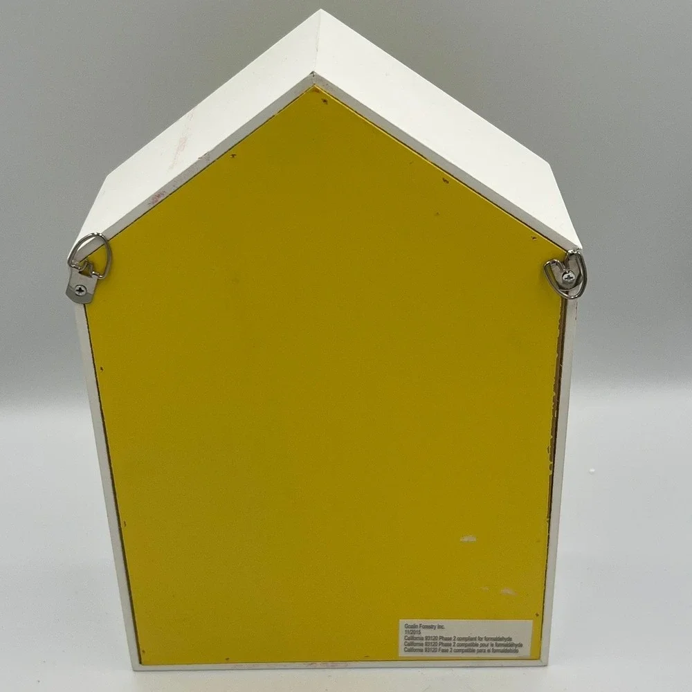 Goalin Forestry Wood House Shadow Box Shelf White Yellow Good Wall Decor